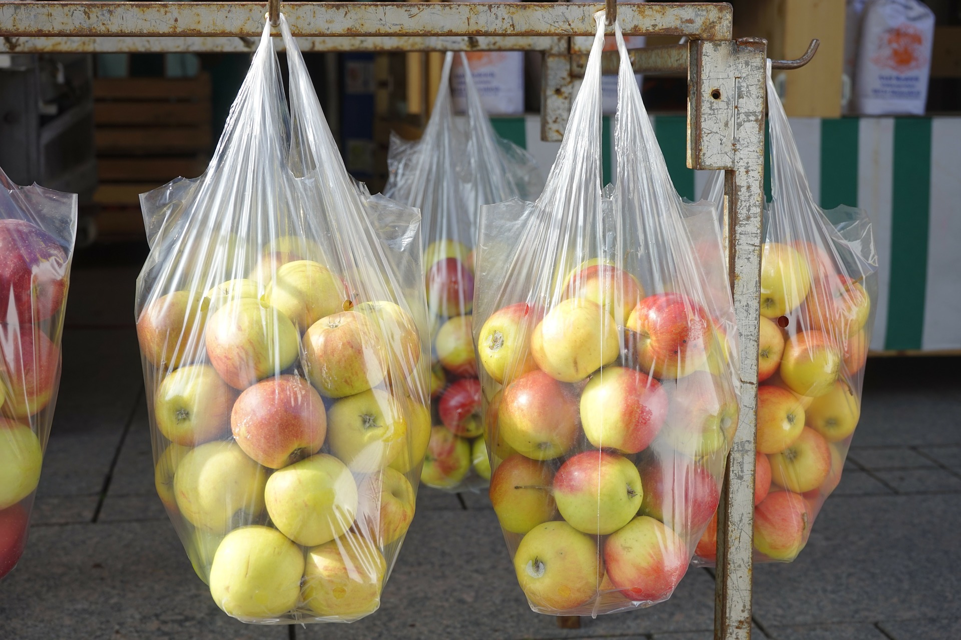 fresh apples packed